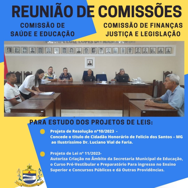 REUNIÃO DE COMISSÕES PARA ESTUDO DE PROJETOS
